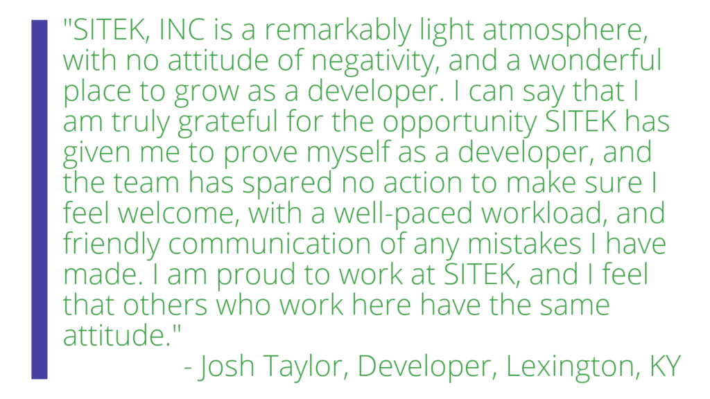 Quote from a mentee who benefited from SITEK's technical staffing & recruitment services. 