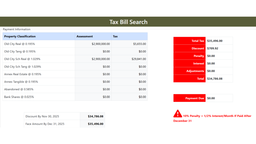image example of city and county website management solution for • property tax management system